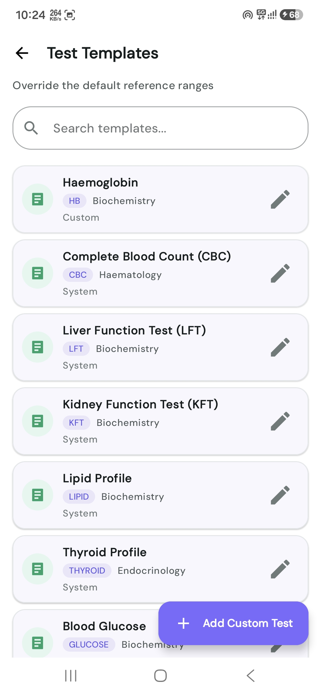 PathLab Pro Test Templates